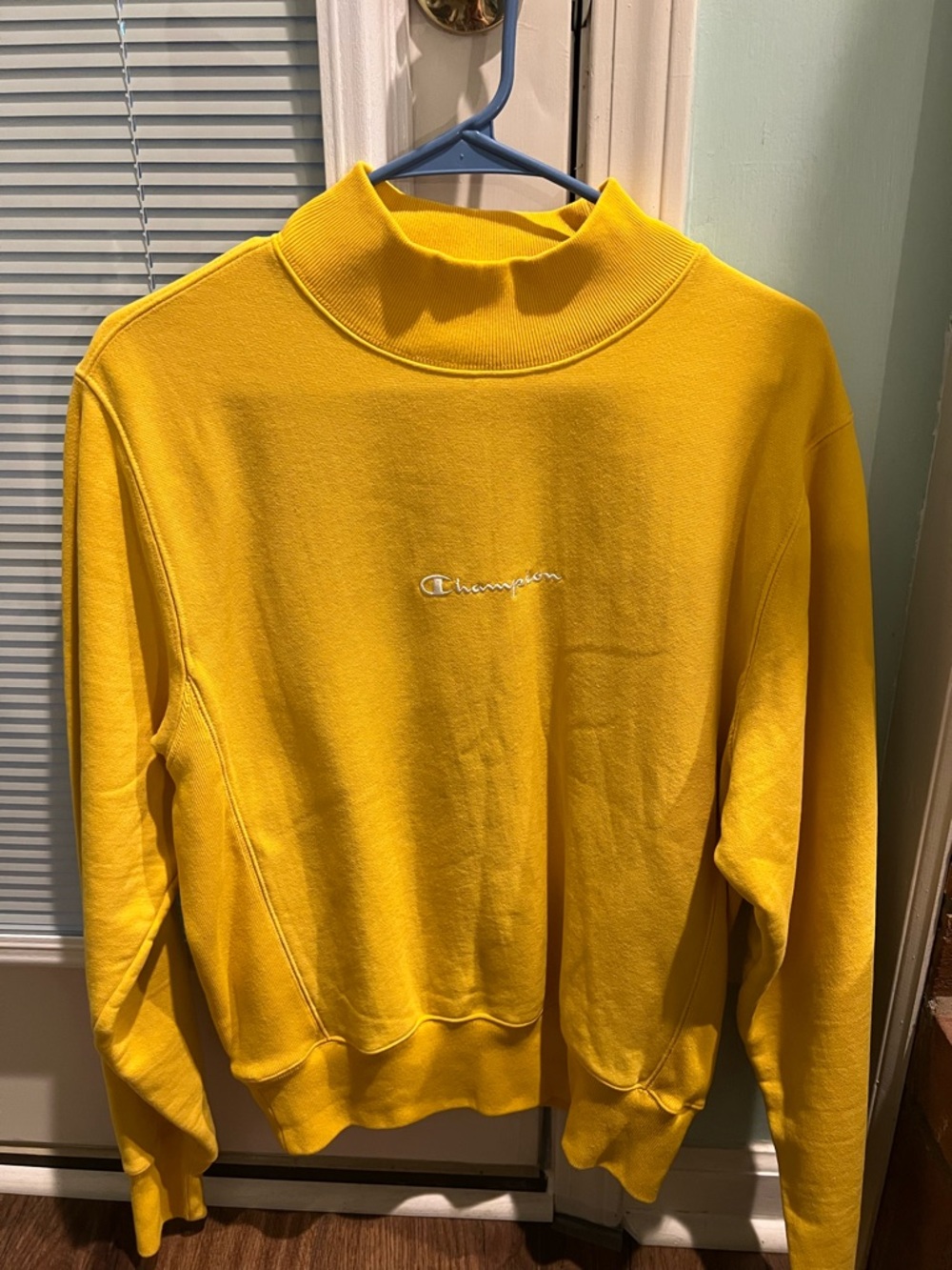 Champion Reverse Weave Small Yellow Crewneck